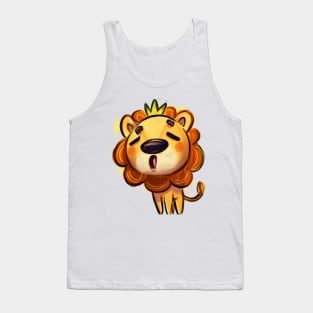 Cute Lion Drawing Tank Top